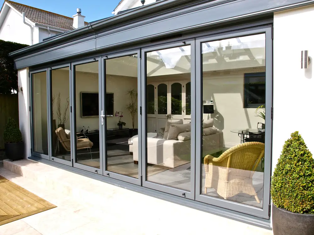 grey bifold door