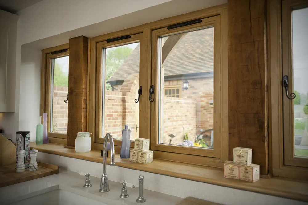 brown residence casement window