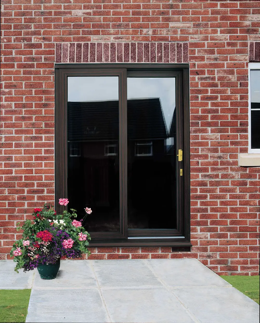 rehau black sliding door