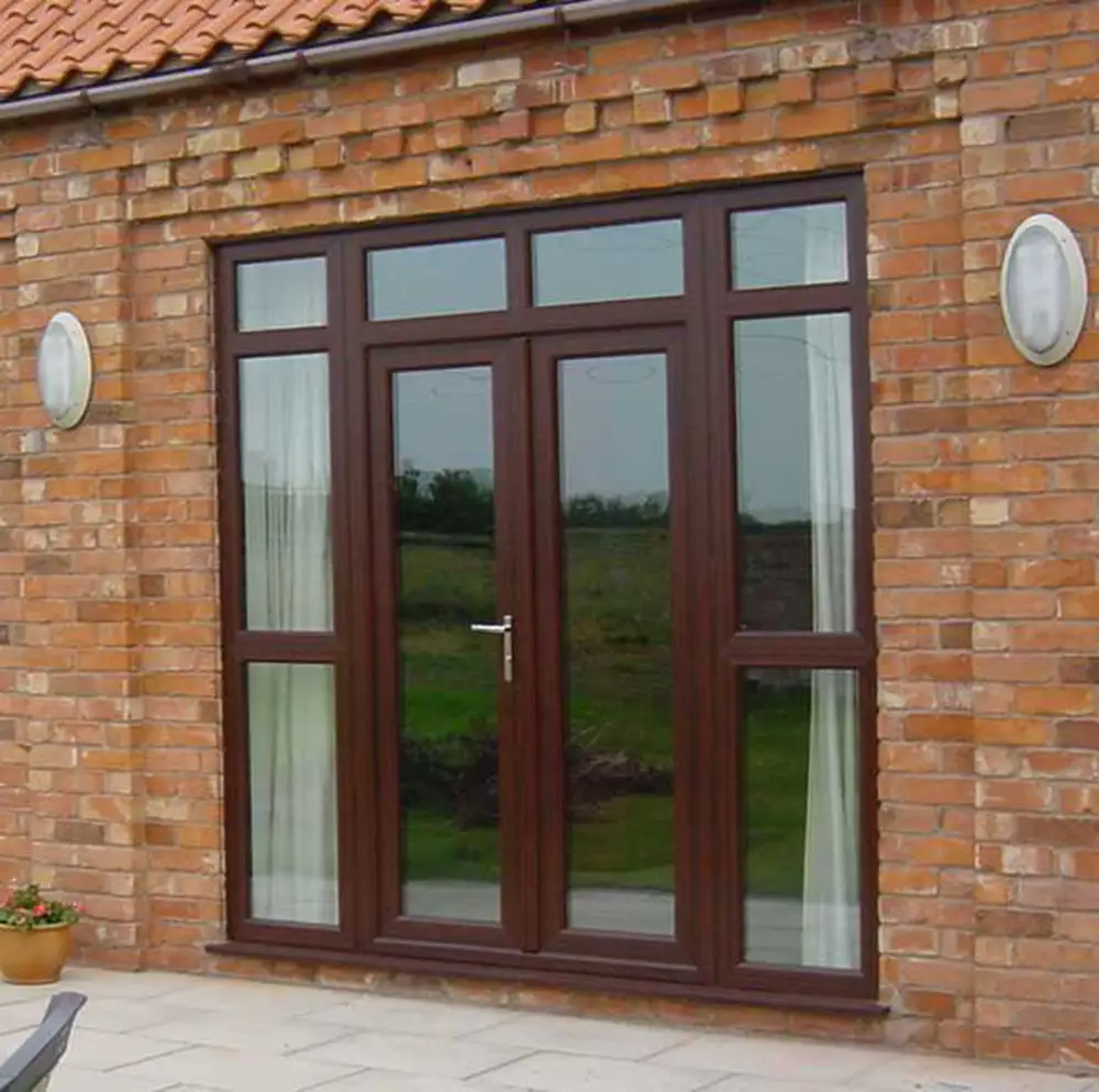 brown french doors