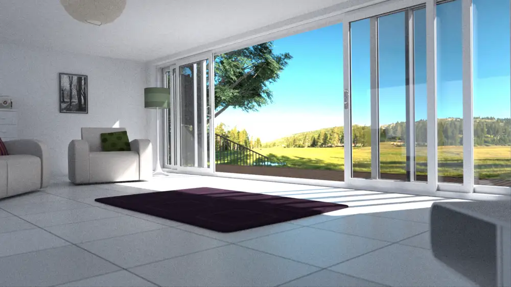 rehau white sliding door