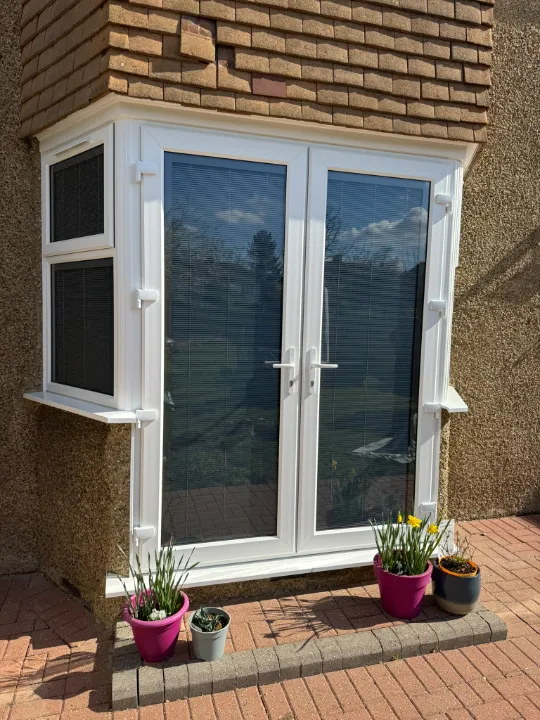 white upvc patio door